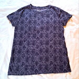 🖤🩶ATHLETA Organic Cotton Daily Snake Print Tee Black/Grey Size XXS
